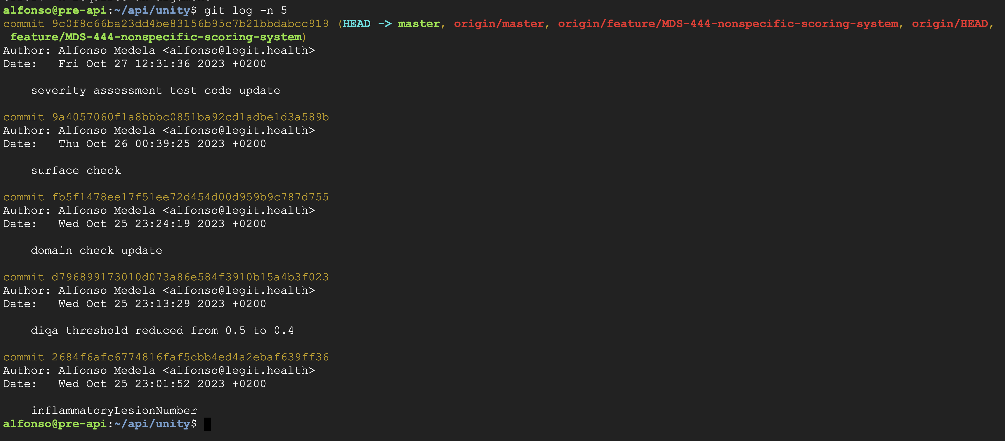 Commit history