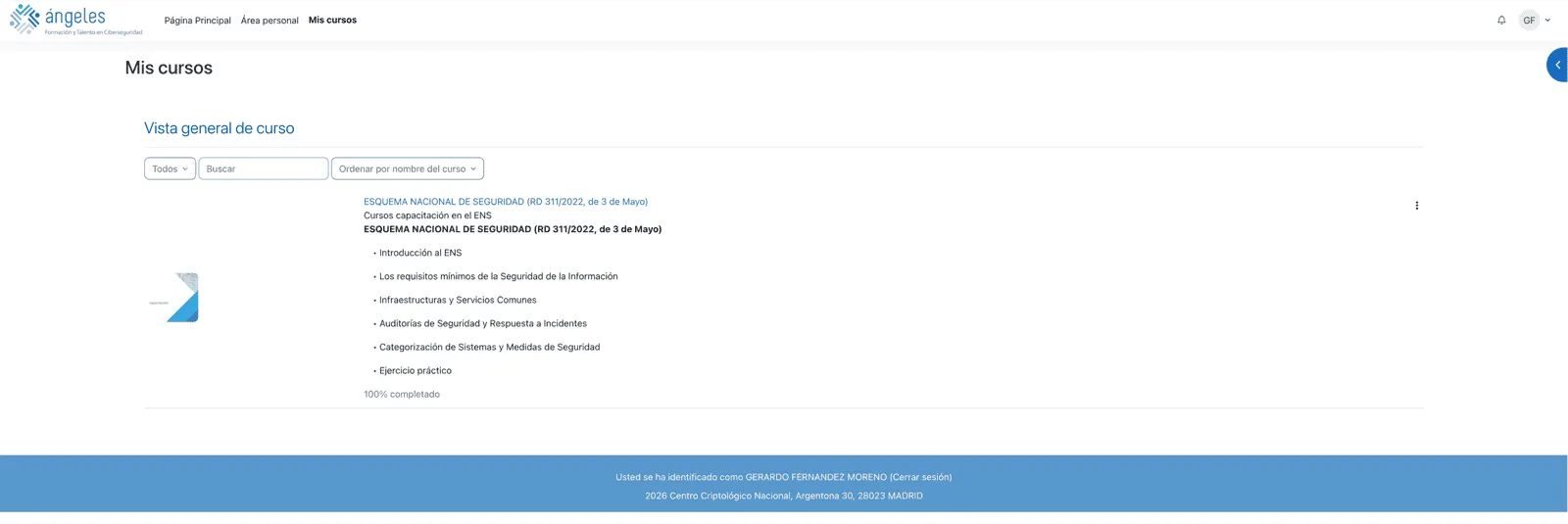 Curso CCN — Mis cursos