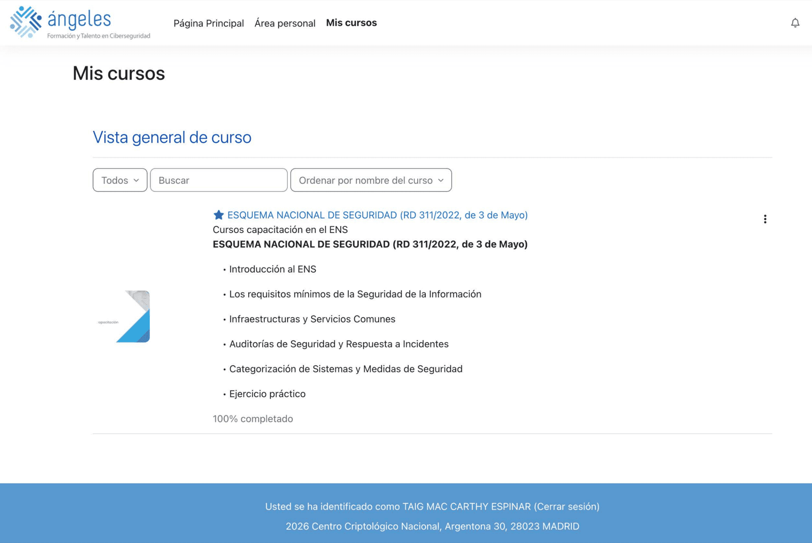 Curso CCN — Mis cursos