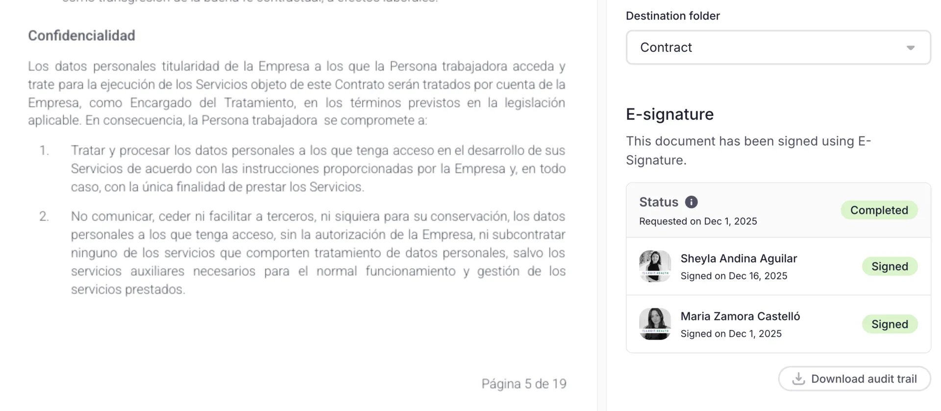 Cláusula de confidencialidad — página 5