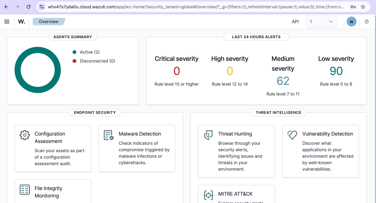 Dashboard Wazuh SIEM