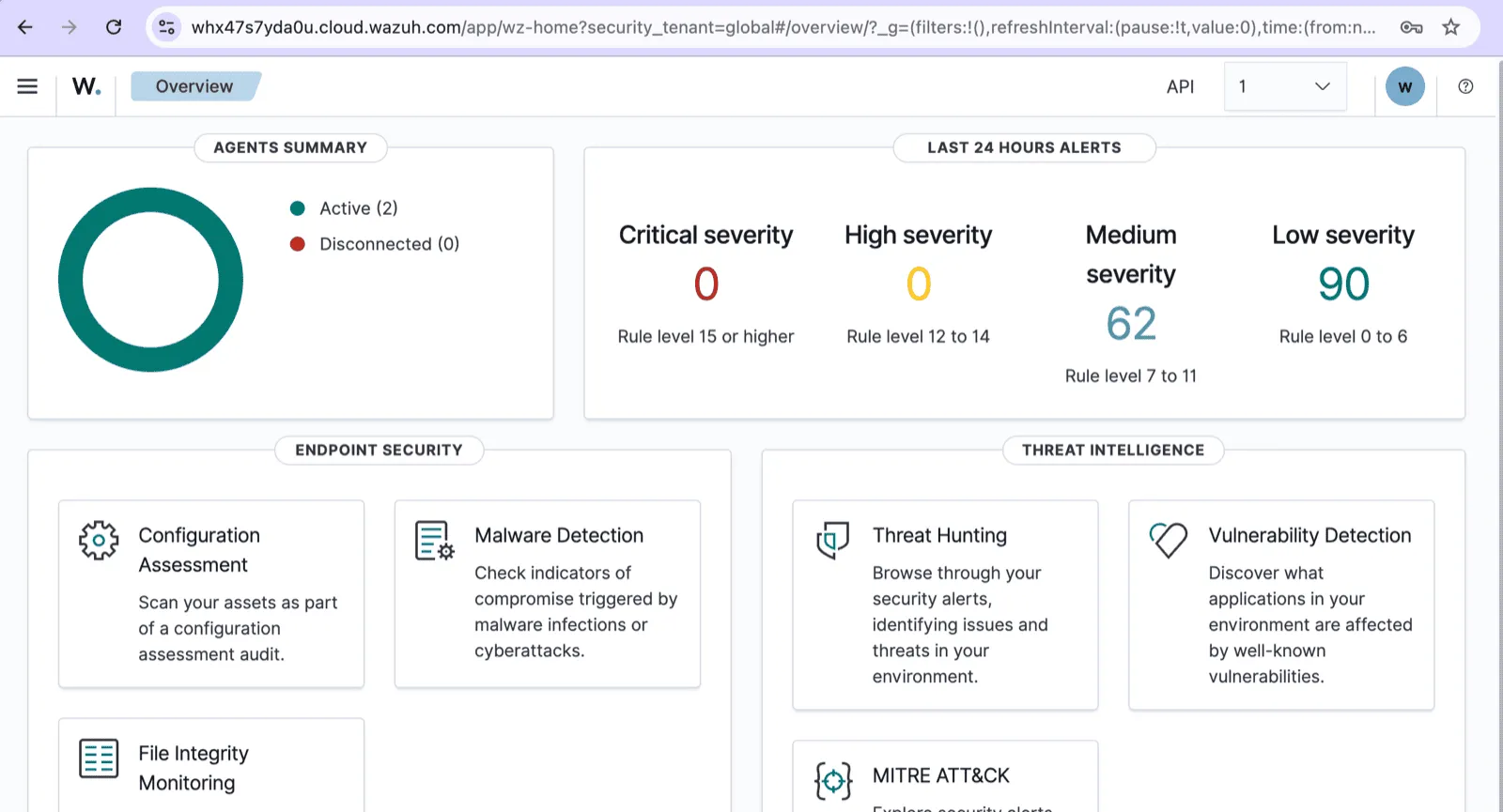 Dashboard Wazuh SIEM